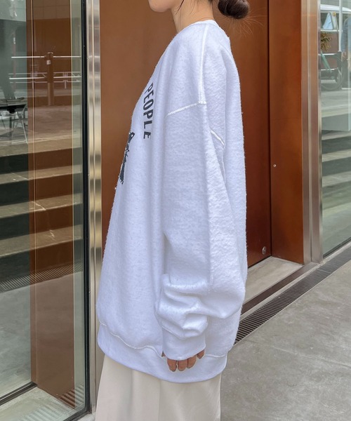 CAPRICIEUX LE'MAGE（カプリシューレマージュ）の「裏使いプリントスエット（スウェット・レディース・ブラック/マスタード/ホワイト・LARGE）」の7枚目の写真