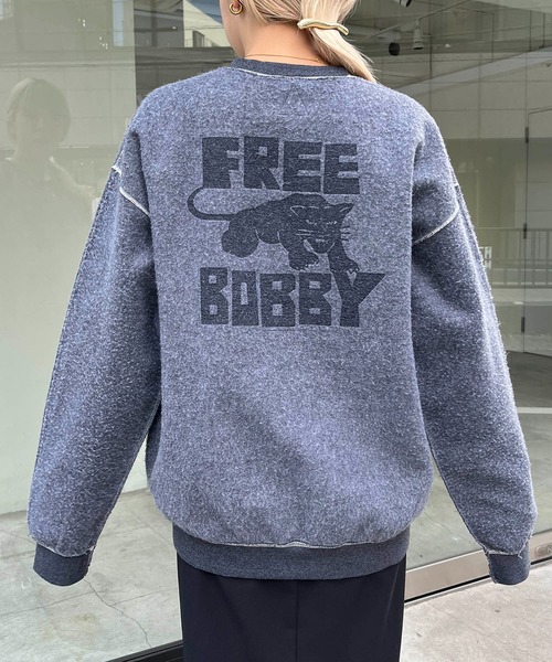 CAPRICIEUX LE'MAGE（カプリシューレマージュ）の「裏使いプリントスエット（スウェット・レディース・ブラック/マスタード/ホワイト・LARGE）」の19枚目の写真