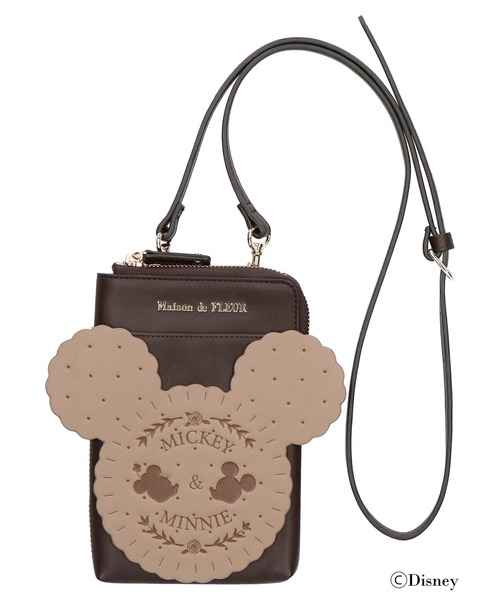Maison de FLEUR（メゾンドフルール）の「Mickey&Minnie/スマホポシェット（スマホグッズ・レディース・ブラウン/ピンク・FREE）」の5枚目の写真