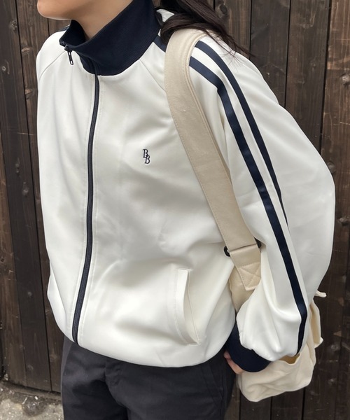 BROKEN BASE（ブロークンベース）の「ワンポイント刺繍トラックジャケット（ブルゾン・メンズ・ネイビー/アイボリー/オリーブ・MEDIUM/LARGE）」の11枚目の写真