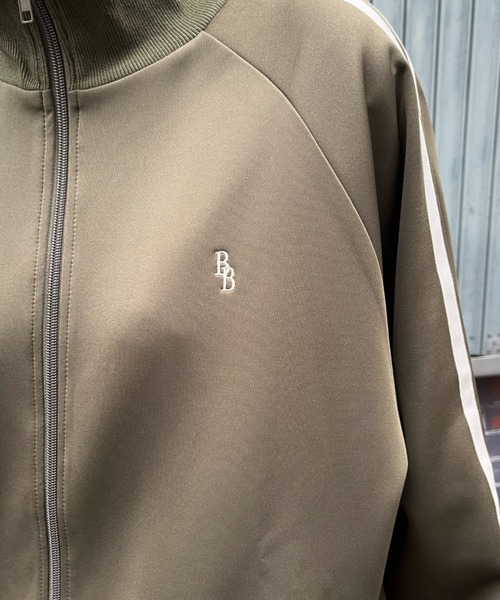 BROKEN BASE（ブロークンベース）の「ワンポイント刺繍トラックジャケット（ブルゾン・メンズ・ネイビー/アイボリー/オリーブ・MEDIUM/LARGE）」の6枚目の写真