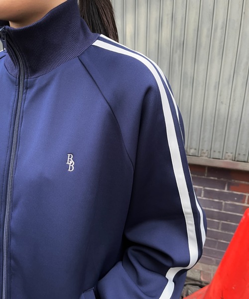 BROKEN BASE（ブロークンベース）の「ワンポイント刺繍トラックジャケット（ブルゾン・メンズ・ネイビー/アイボリー/オリーブ・MEDIUM/LARGE）」の7枚目の写真