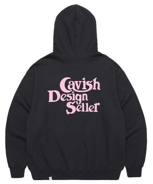Cavish（カビシ）の「A'GEM/9 × .kom『CAVISH/カビシ』SELLER LOGO HOODIE/セラーロゴ フーディー プルオーバーパーカー（パーカー・メンズ・ブラック/ブルー/チャコールグレー/ライトグレー・L）」の3枚目の写真