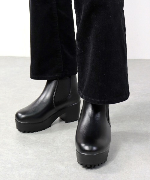 LibertyDoll(リバティードール)の「LibertyDoll/+6.5cm 軽量厚底 サイドゴアブーツ(9019)(ブーツ・レディース・ダークブラウン/ブラック系その他/ブラック/アイボリー・LL/M/L/S)」の7枚目の写真