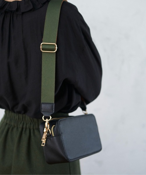 FREE'S MART（フリーズマート）の「◇Ｗジップバッグ（ショルダーバッグ・レディース・ブラック/ブラウン/ホワイト・ﾌﾘ-）」の8枚目の写真