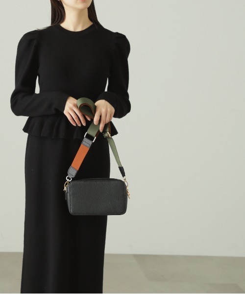 FREE'S MART（フリーズマート）の「◇Ｗジップバッグ（ショルダーバッグ・レディース・ブラック/ブラウン/ホワイト・ﾌﾘ-）」の9枚目の写真