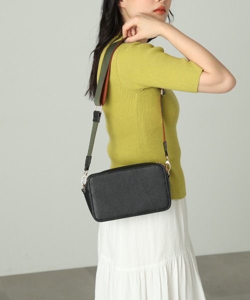 FREE'S MART（フリーズマート）の「◇Ｗジップバッグ（ショルダーバッグ・レディース・ブラック/ブラウン/ホワイト・ﾌﾘ-）」の11枚目の写真