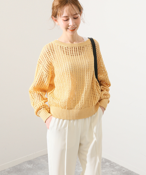 イエナ　IENA ケーブル編み　プルオーバーニット　カシミヤ混5% セール】カシミヤ クルーネックプルオーバー◇（ニット/セーター