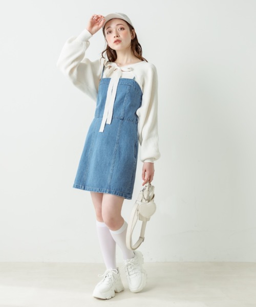 OLIVE des OLIVE(オリーブデオリーブ)の「マルチWAYリボンボレロ(カーディガン/ボレロ・レディース・ピンク/ブラック/オフホワイト・FREE)」の14枚目の写真
