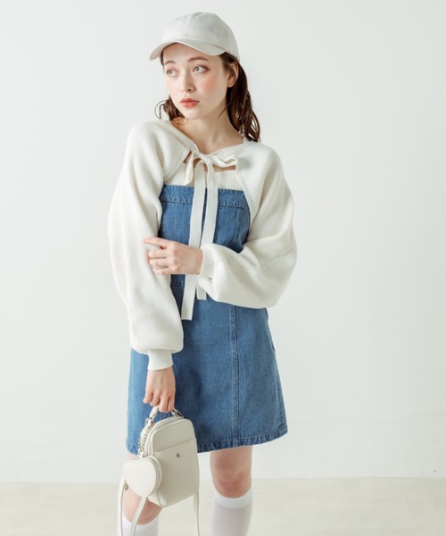 OLIVE des OLIVE(オリーブデオリーブ)の「マルチWAYリボンボレロ(カーディガン/ボレロ・レディース・ピンク/ブラック/オフホワイト・FREE)」の15枚目の写真