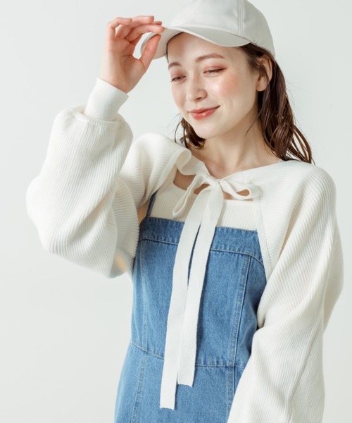 OLIVE des OLIVE(オリーブデオリーブ)の「マルチWAYリボンボレロ(カーディガン/ボレロ・レディース・ピンク/ブラック/オフホワイト・FREE)」の16枚目の写真