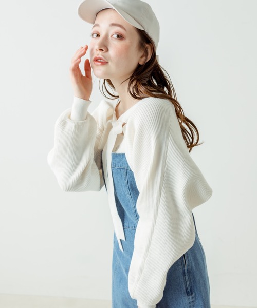 OLIVE des OLIVE(オリーブデオリーブ)の「マルチWAYリボンボレロ(カーディガン/ボレロ・レディース・ピンク/ブラック/オフホワイト・FREE)」の17枚目の写真