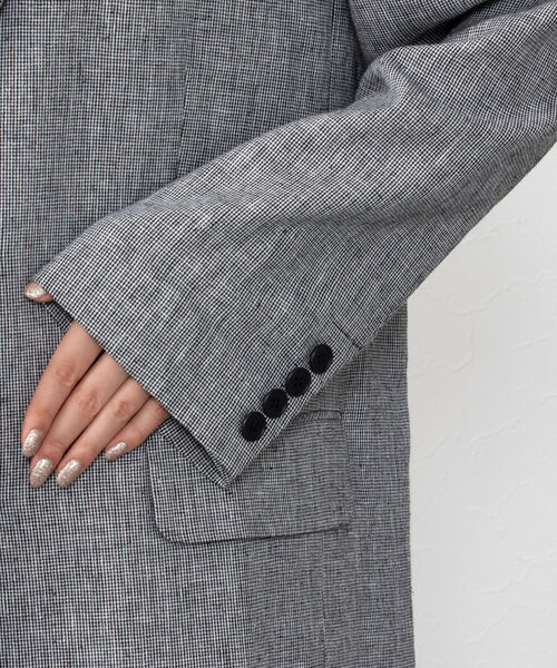 NOLLEY’S(ノーリーズ)の「五明祐子さん着用 ◇【WEB限定】POLY・LINEN マニッシュテーラージャケット(テーラードジャケット・レディース・グレー系その他4/ベージュ・FREE)」の10枚目の写真