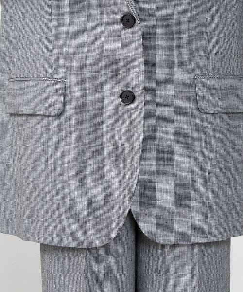 NOLLEY’S(ノーリーズ)の「五明祐子さん着用 ◇【WEB限定】POLY・LINEN マニッシュテーラージャケット(テーラードジャケット・レディース・グレー系その他4/ベージュ・FREE)」の9枚目の写真