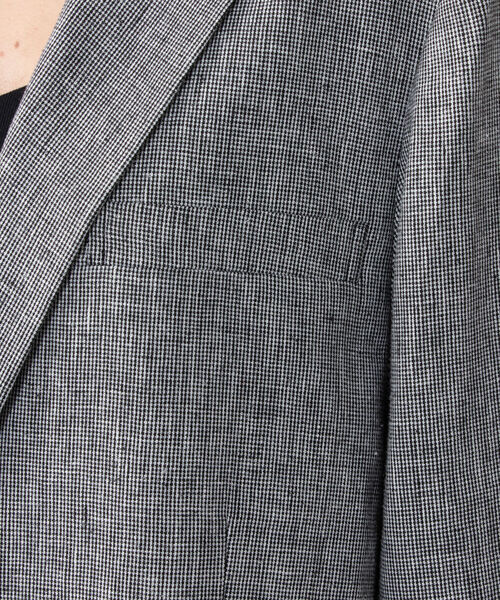 NOLLEY’S(ノーリーズ)の「五明祐子さん着用 ◇【WEB限定】POLY・LINEN マニッシュテーラージャケット(テーラードジャケット・レディース・グレー系その他4/ベージュ・FREE)」の5枚目の写真