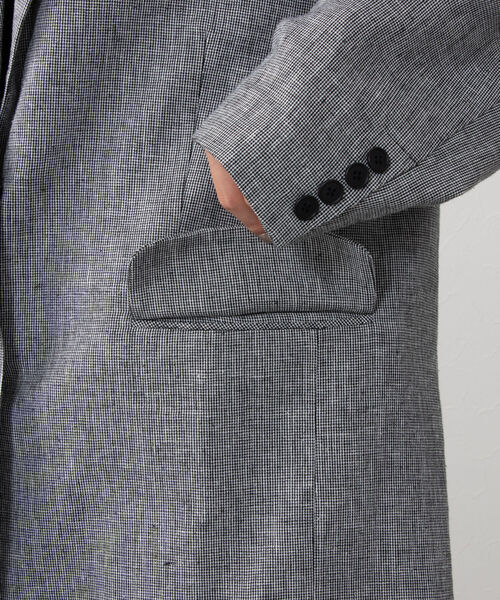 NOLLEY’S(ノーリーズ)の「五明祐子さん着用 ◇【WEB限定】POLY・LINEN マニッシュテーラージャケット(テーラードジャケット・レディース・グレー系その他4/ベージュ・FREE)」の4枚目の写真
