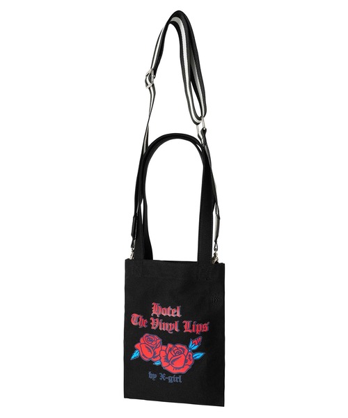 X-girl（エックスガール）の「ROSE 2WAY MINI CANVAS TOTE BAG