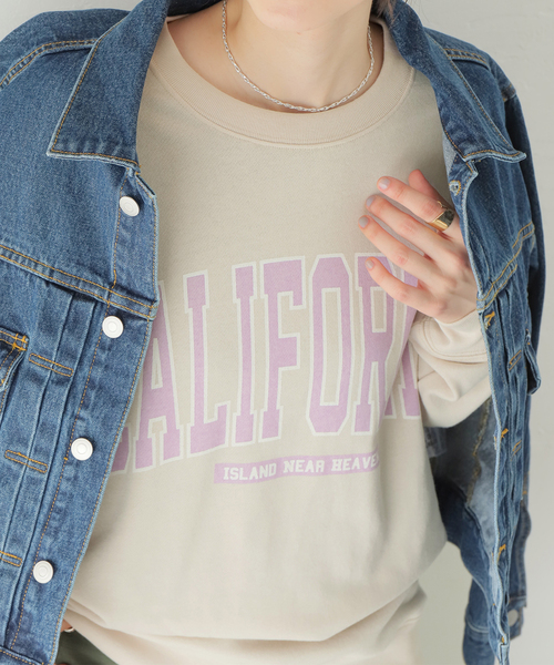 Simplicite（サンプリシテ）の「BIGロゴプリントスウェット（スウェット・レディース・ブルー系その他/アイボリー/グレー・FREE）」の2枚目の写真