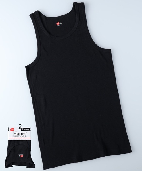 HANES（ヘインズ）の「【HANES】NEW1Pタンクトップ（タンクトップ・メンズ・ホワイト/ブラック・M/L/XL）」の2枚目の写真