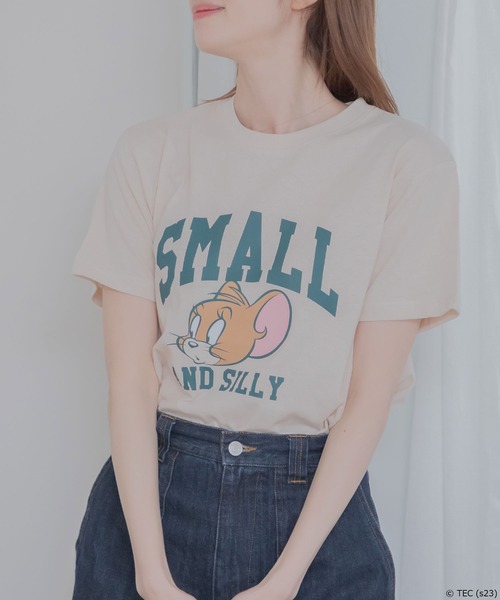 Tom&Jerry(トムアンドジェリー)の「【公式】トムとジェリー 天竺半袖Tシャツ(Tシャツ/カットソー・レディース・サックスブルー/カーキ/ベージュ/ダークグレー・M/L)」の11枚目の写真