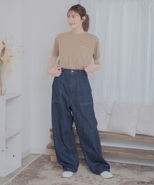 Tom&Jerry(トムアンドジェリー)の「【公式】トムとジェリー 天竺半袖Tシャツ(Tシャツ/カットソー・レディース・サックスブルー/カーキ/ベージュ/ダークグレー・M/L)」の12枚目の写真