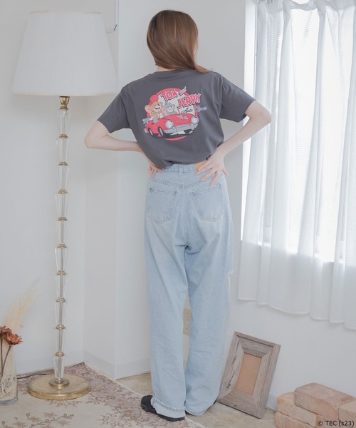 Tom&Jerry(トムアンドジェリー)の「【公式】トムとジェリー 天竺半袖Tシャツ(Tシャツ/カットソー・レディース・サックスブルー/カーキ/ベージュ/ダークグレー・M/L)」の22枚目の写真