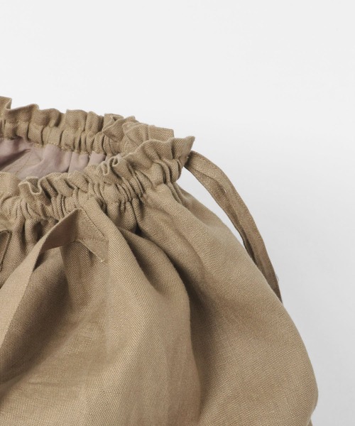 かぐれ（カグレ）の「リネンキンチャクバッグ（ショルダーバッグ・レディース・ベージュ/ブラック/ベージュ系その他・FREE）」の12枚目の写真