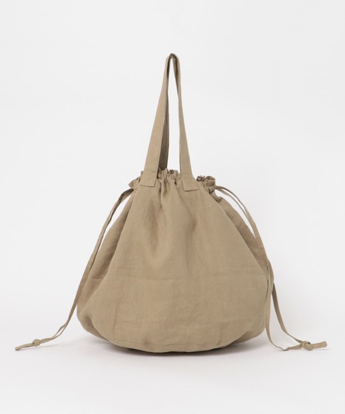 かぐれ（カグレ）の「リネンキンチャクバッグ（ショルダーバッグ・レディース・ベージュ/ブラック/ベージュ系その他・FREE）」の6枚目の写真