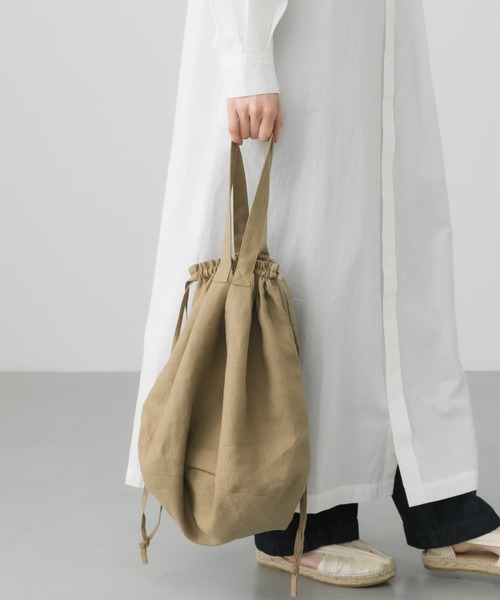 かぐれ（カグレ）の「リネンキンチャクバッグ（ショルダーバッグ・レディース・ベージュ/ブラック/ベージュ系その他・FREE）」の20枚目の写真