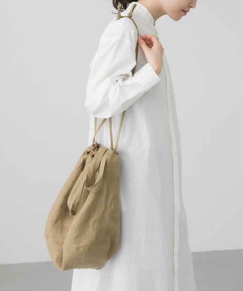 かぐれ（カグレ）の「リネンキンチャクバッグ（ショルダーバッグ・レディース・ベージュ/ブラック/ベージュ系その他・FREE）」の22枚目の写真