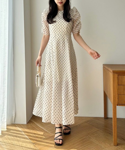 one after another NICE CLAUP（ワンアフターアナザーナイスクラップ）の「【one-piece collection】袖コンシャスバックリボンワンピース（ワンピース・レディース・ブラック/アイボリー/ホワイト系その他・FREE）」の13枚目の写真