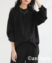 antiqua | 抜群の風合い！きれいめスタンドカラーシャツ(シャツ/ブラウス)