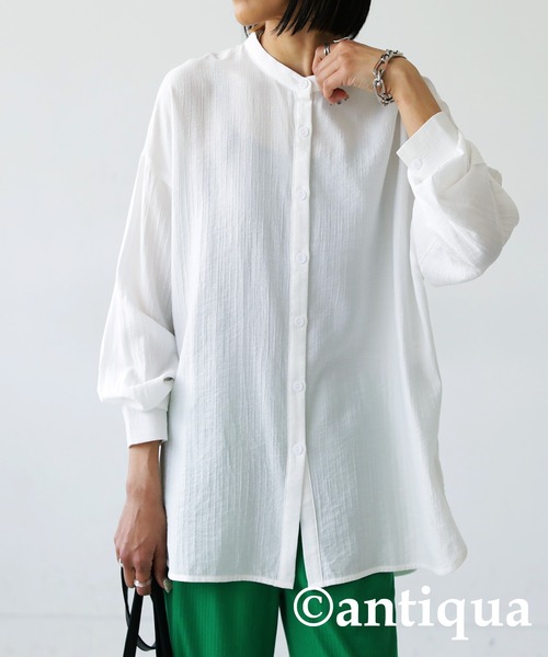 antiqua(アンティカ)の「スタンドカラーシャツ(シャツ/ブラウス・レディース・ブラック/ホワイト/ターコイズブルー・FREE)」の20枚目の写真