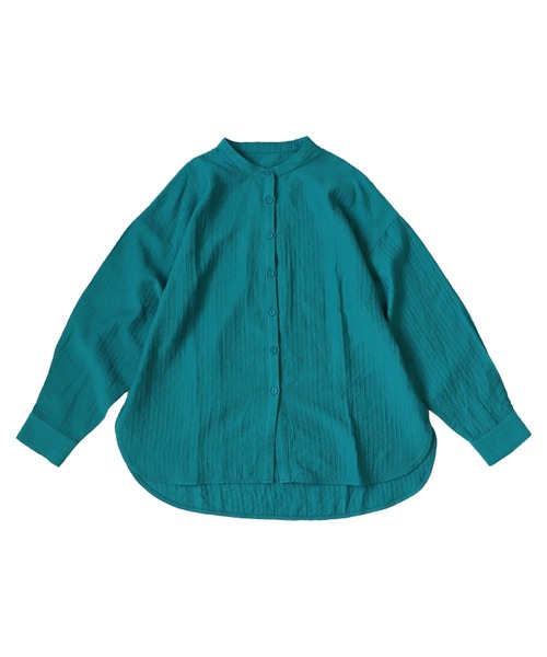 antiqua(アンティカ)の「スタンドカラーシャツ(シャツ/ブラウス・レディース・ブラック/ホワイト/ターコイズブルー・FREE)」の11枚目の写真