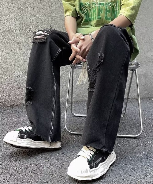 MGV（エムジーヴィー）の「クラッシュカットオフデニム（デニムパンツ・メンズ・ブルー/ホワイト/ブラック・MEDIUM/LARGE/X-LARGE）」の14枚目の写真