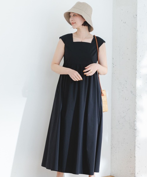 ★美品★Rene フレンチスリーブ 切替ギャザーワンピース ストレッチ 洗える F by ROSSO（エフバイロッソ）の「F by ROSSO フレンチスリーブ