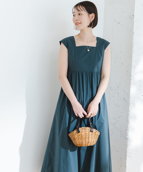 ★美品★Rene フレンチスリーブ 切替ギャザーワンピース ストレッチ 洗える F by ROSSO（エフバイロッソ）の「F by ROSSO フレンチスリーブ