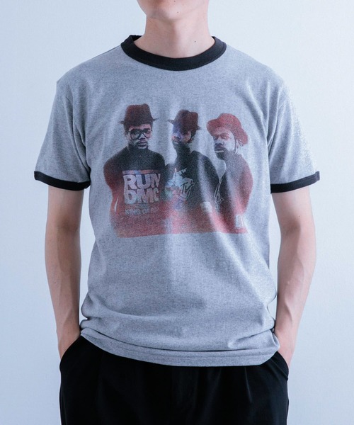 セール】『別注』SCREEN STARS×ITEMS プリントリンガーTシャツ RUN-DMC 