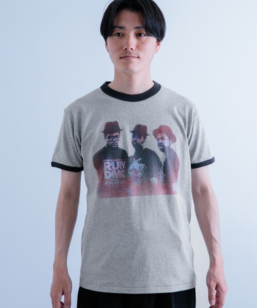 mediam Tシャツ セール】『別注』SCREEN STARS×ITEMS プリントリンガーTシャツ