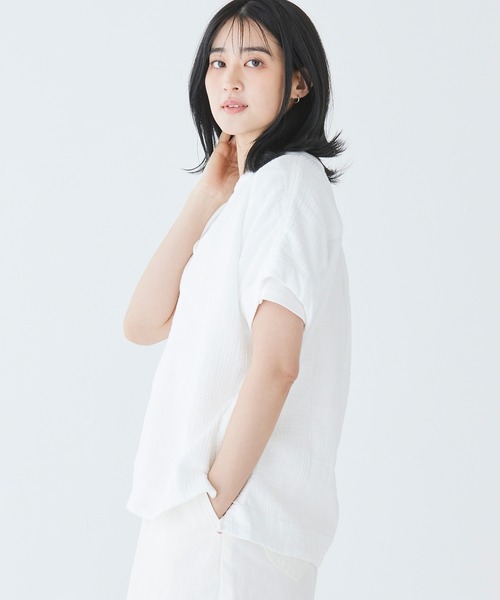 【関税込】 半袖 Tシャツ - ガーゼ ホワイト L.L.Bean｜クラウド・ガーゼ・シャツ、半袖 ジャパン・フィット
