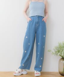 デイジー刺繍デニムPT