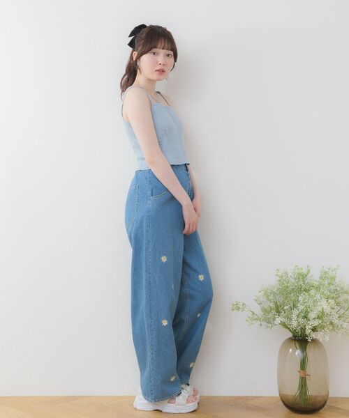 セール】デイジー刺繍デニムPT（デニムパンツ）｜ems excite