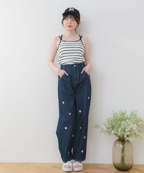 20日まで！エムズグレイシー♡刺繍デニムガウチョパンツ38 M'S GRACY - エムズグレイシー ワイドパンツ ボトムス ガウチョ