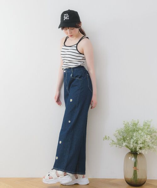 20日まで！エムズグレイシー♡刺繍デニムガウチョパンツ38 20日まで エムズグレイシー デニムガウチョパンツ38