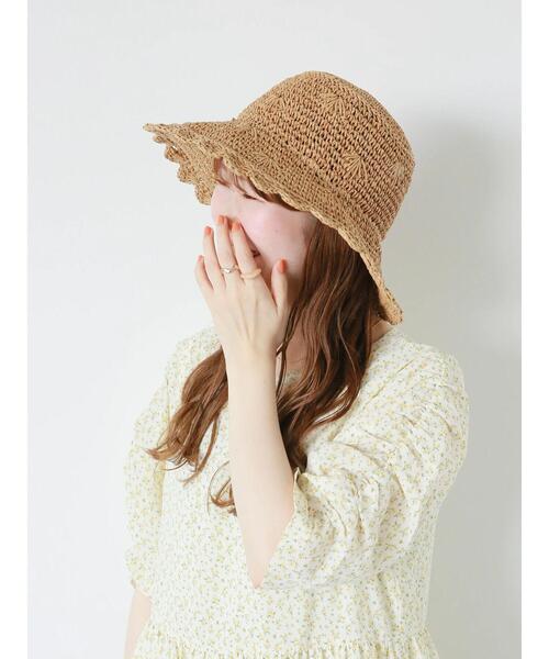ehka sopo（エヘカソポ）の「スカラップワイドハット（ハット・レディース・キナリ/ブラウン/ベージュ・F）」の13枚目の写真