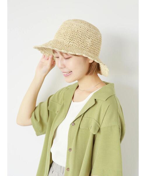 ehka sopo（エヘカソポ）の「スカラップワイドハット（ハット・レディース・キナリ/ブラウン/ベージュ・F）」の7枚目の写真