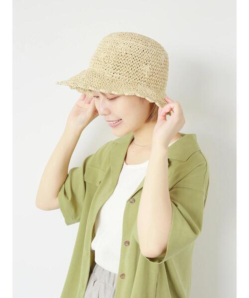 ehka sopo（エヘカソポ）の「スカラップワイドハット（ハット・レディース・キナリ/ブラウン/ベージュ・F）」の14枚目の写真