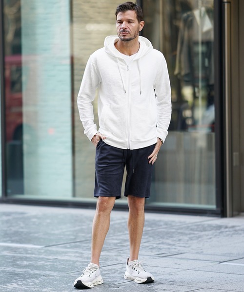 SOMEDIFF(サムディフ)の「【SOMEDIFF】スウェードショーツ メンズ ハーフパンツ 膝上 上質素材 夏服(その他パンツ・メンズ・グレー/ベージュ/ホワイト/ブルー/ブラック・L/XL/M)」の22枚目の写真