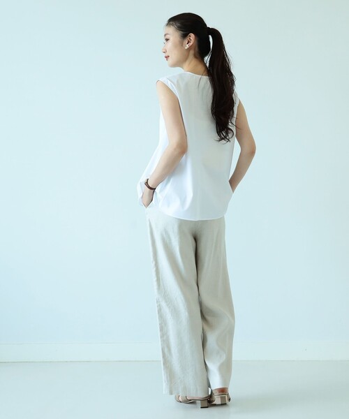 「Demi-Luxe BEAMS」 ノースリーブブラウス ONE SIZE ホワイト レディース Demi-Luxe BEAMS（デミルクス ビームス）の「Demi-Luxe BEAMS
