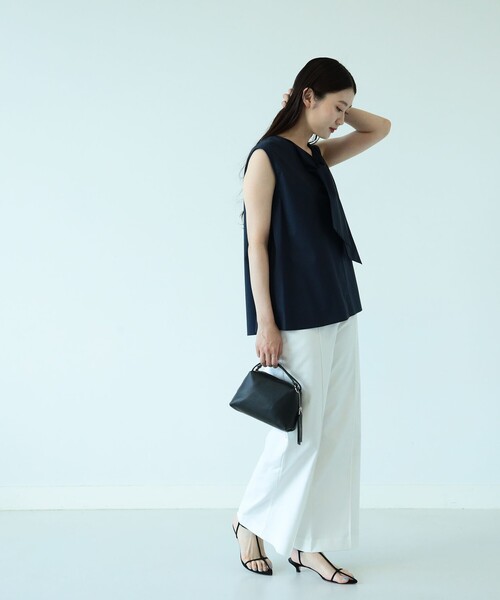 Demi-Luxe BEAMS（デミルクス ビームス）の「Demi-Luxe BEAMS / リボンタイ ノースリーブブラウス（シャツ/ブラウス・レディース・サックスブルー/ネイビー/ホワイト・ONE SIZE）」の12枚目の写真